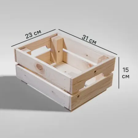Ящик для хранения 31x23x15 см 6.5 л дерево цвет натуральное дерево
