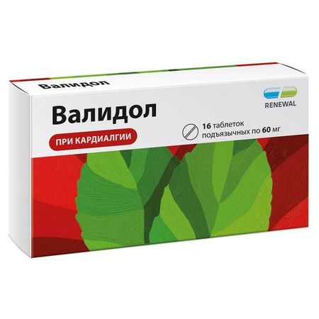 Валидол Реневал таблетки подъязычные 60мг 16шт
