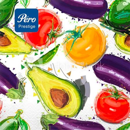 Салфетки бумажные Pero Prestige 33х33см Баклажан 3сл 20шт