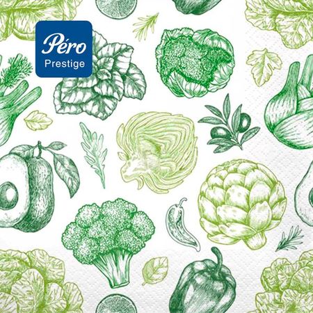 Салфетки бумажные Pero Prestige 33х33см Итальяно 3сл 20шт