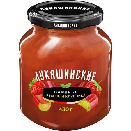 Варенье Лукашинские из ревеня и клубники 430 г