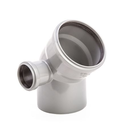 Отвод Lammin d110х50 мм 45° пластиковый с выходом d50 мм левый для внутренней канализации (Lm35041050450)