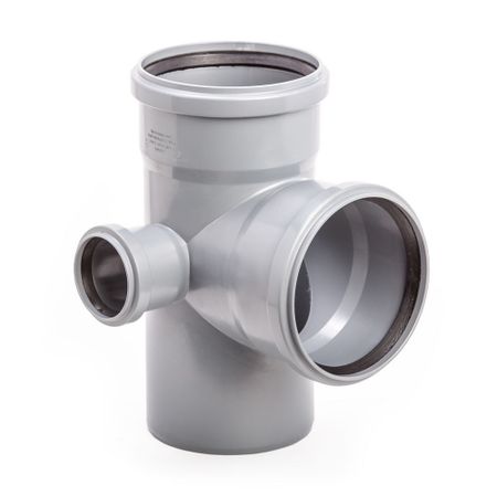 Крестовина Lammin d110х110х50 мм 87,5° пластиковая двухплоскостная левая для внутренней канализации (Lm35021010050)