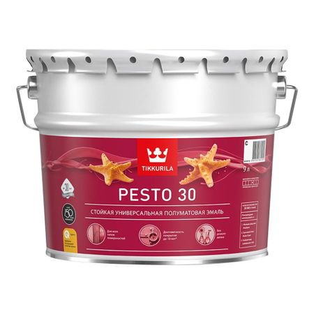 Эмаль алкидная Tikkurila/Tikkivala Pesto 30 база С полуматовая 9 л