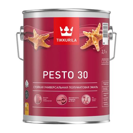 Эмаль алкидная Tikkurila/Tikkivala Pesto 30 база С полуматовая 2,7 л