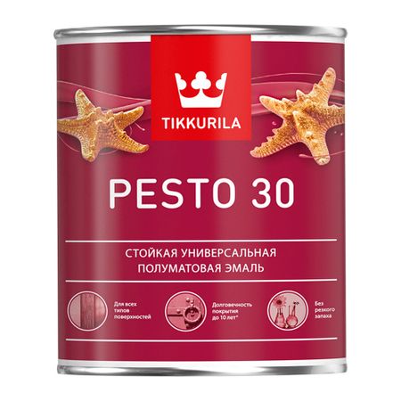 Эмаль алкидная Tikkurila/Tikkivala Pesto 30 база С полуматовая 0,9 л
