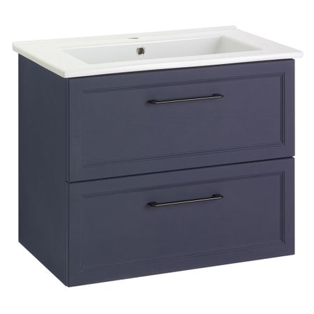 Тумба под раковину АСБ-Мебель Белмонти 75 см подвесная синяя софт (11854)