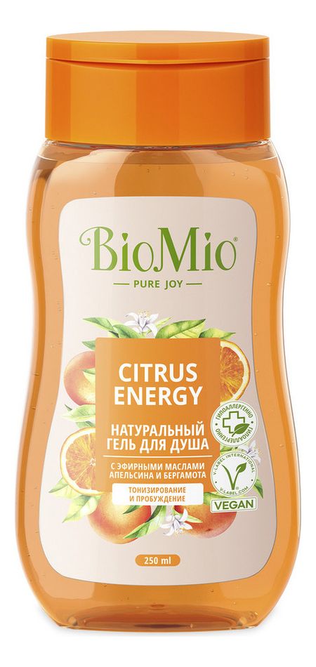 Натуральный гель для душа с эфирными маслами апельсина и бергамота Citrus Energy: Гель 250мл