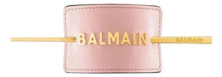 Заколка из розовой кожи с золотым логотипом Hair Barrette Pastel Pink открытки с персонализированным логотипом