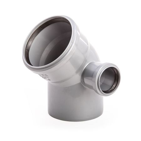 Отвод Lammin d110х50 мм 45° пластиковый с выходом d50 мм правый для внутренней канализации (Lm35041050451)