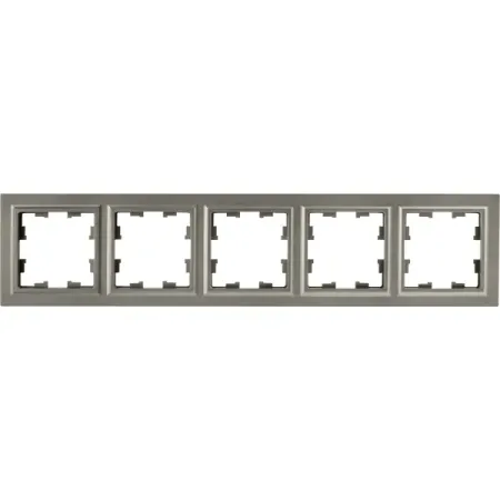 Рамка для розеток и выключателей IEK Brite 5 постов цвет сталь