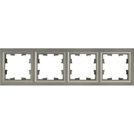 Рамка для розеток и выключателей IEK Brite 4 поста цвет сталь