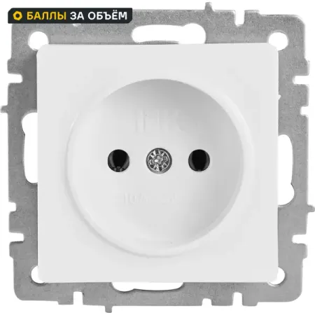 Розетка встраиваемая IEK Brite РС10-1-0-БрБ без заземления цвет белый