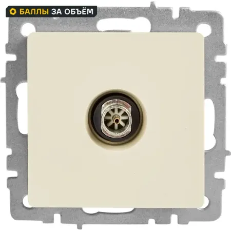 Розетка TV встраиваемая оконечная IEK Brite РТВ11-0-БрКр цвет бежевый