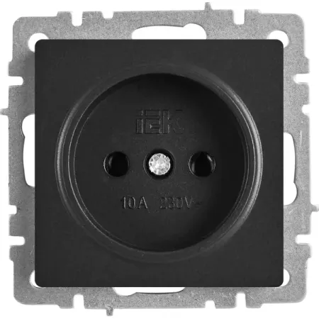 Розетка встраиваемая IEK Brite РС10-1-0-БрЧ без заземления цвет черный розетка usb встраиваемая iek brite рю10 1 брб белый