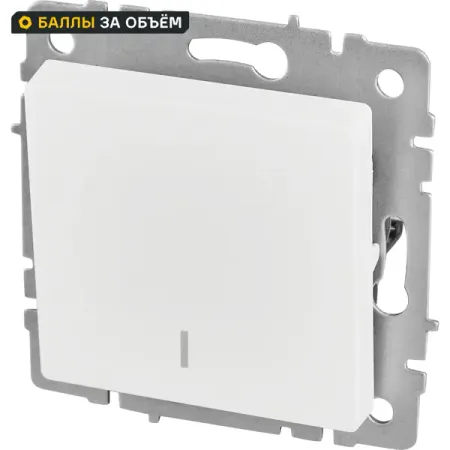 Выключатель встраиваемый IEK Brite 1 клавиша с подсветкой цвет белый