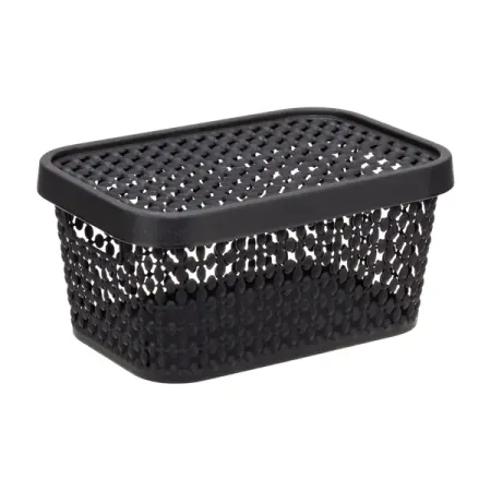 Коробка с крышкой Пирула 19x13x9 см 1.5 л прямоугольная цвет черный