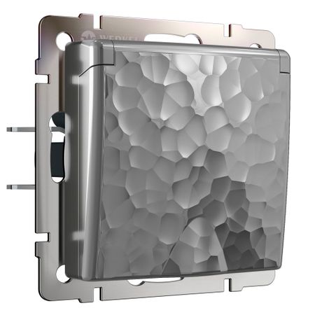 Розетка Werkel встраиваемая серебряная со шторками с крышкой (a052077)
