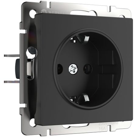 Розетка Werkel встраиваемая черная матовая (a051618)