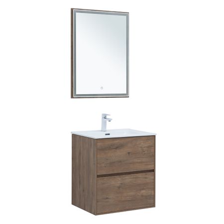 Тумба под раковину Lavelly Cube 60 см подвесная дуб рустик (00316635)