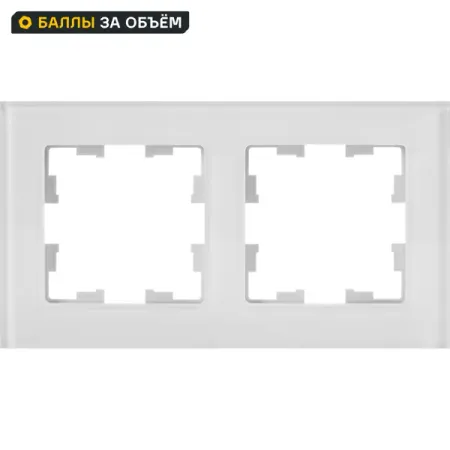Рамка для розеток и выключателей IEK Brite 2 поста стекло цвет белый рамка 4 поста эра 12 классик белый