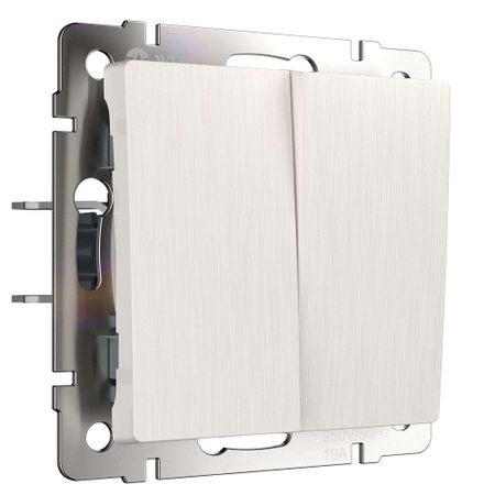 Выключатель Werkel двухклавишный встраиваемый перламутровый рифленый проходной (a051185)