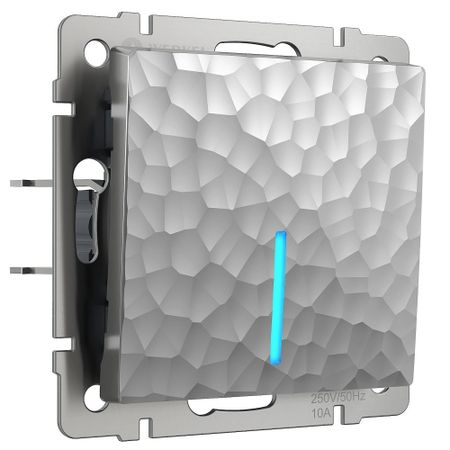 Выключатель Werkel одноклавишный встраиваемый серебряный с подсветкой (a052082)