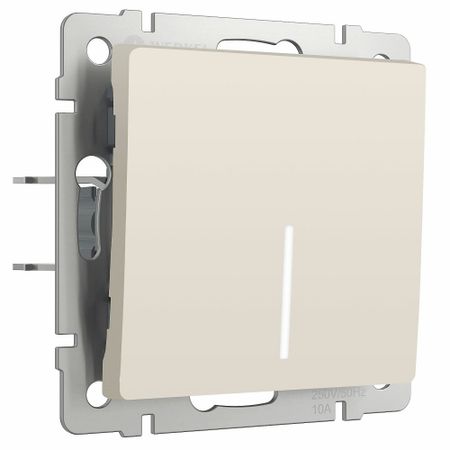 Выключатель Werkel одноклавишный встраиваемый айвори матовый с подсветкой (a059279) портативные светодиодные электрические часы с цифровым вольтметром и подсветкой автомобильные декоративные аксессуары 12 в 3 в 1