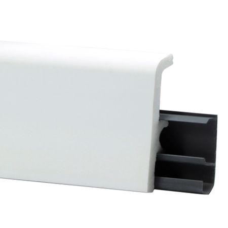 Плинтус экополимер Winart Pro 60х19х2000 мм белый с монтажной планкой (90.60.001.001) планка монтажная для плинтуса мдф 2 4м