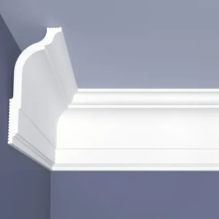 Плинтус потолочный полистирол под светодиодную ленту Bello Deco С 14/130 белый 60x130x2000 мм
