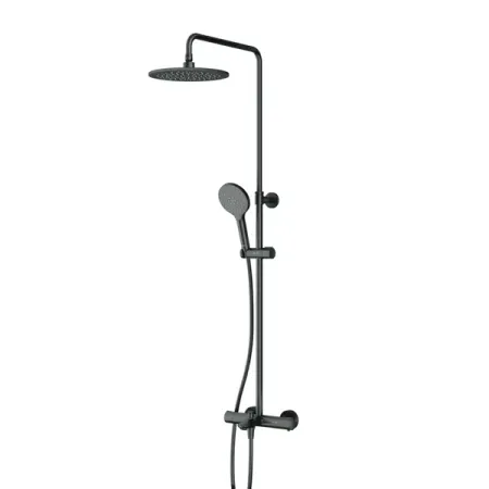 Душевая стойка AM.PM Moxie F079M522, с термостатом, 3 режима, цвет черный душ верхний ledeme l20 200мм круг 1 режим