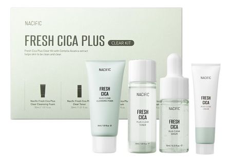 Набор для лица Fresh Cica Plus Clear Kit (пенка 30мл + тонер 30мл + сыворотка 10мл + крем 20мл)