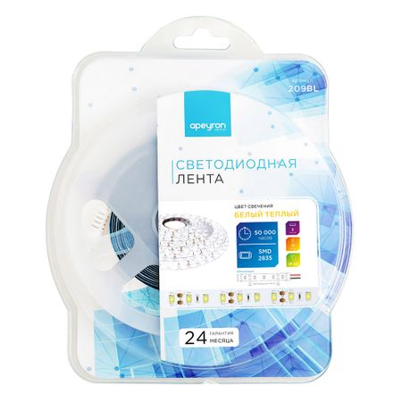 Лента светодиодная SMD 2835 3000К 12 В 14,4 Вт/м 2 м IP20 Apeyron (209BL) лики фантазий тетраптих