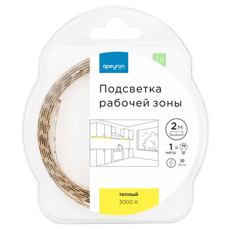 Лента светодиодная SMD 5050 3000К 12 В 10 Вт/м 2 м IP20 Apeyron (25ПРЗ) алексей игоревич алгазин андрей борисович жуков безопасные технологии интернет оформления страховых полисов