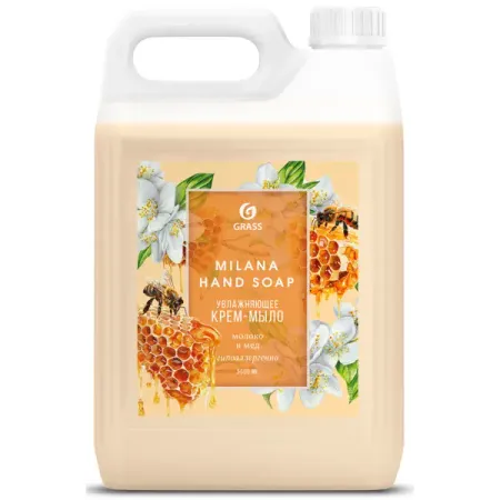 Жидкое крем-мыло Grass Milana Молоко и мед 5 кг