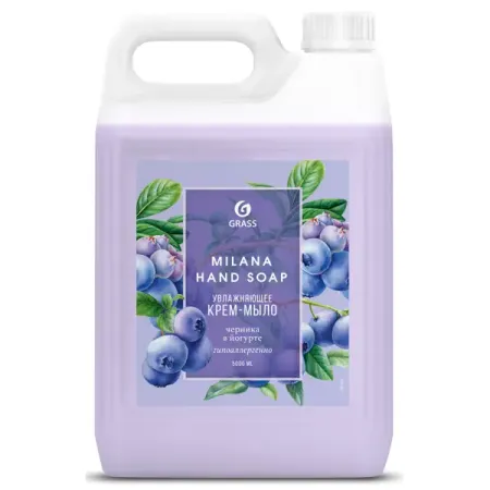 Жидкое крем-мыло Grass Milana Черника в йогурте 5 кг