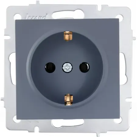 Розетка встраиваемая Lezard Vesna 742-3488-124B с заземлением цвет графит розетка 1 пост lezard leto с з пбт с крышкой графит
