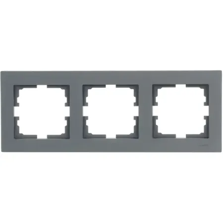 Рамка для розеток и выключателей Lezard Vesna 742-3400-148 3 поста цвет графит
