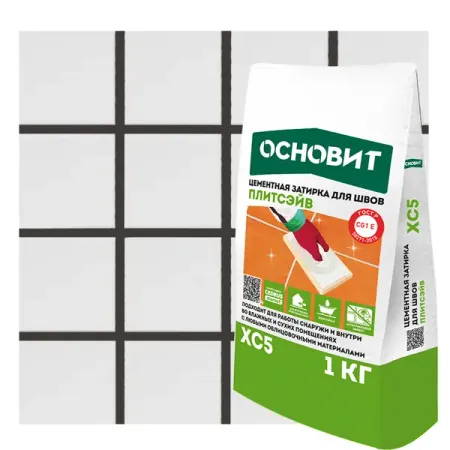 Затирка цементная Основит XC5 цвет темно-серый 1 кг 2 шт 61667046060 форсунка омывателя с подогревом лобового стекла для bmw 5 серии e60 e61 2004 2010 525i 528i 530i 535i 550i