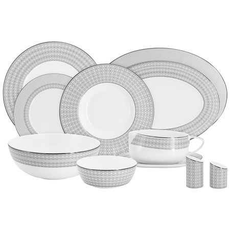 Сервиз обеденный Anna Lafarg Emily Сильвер 27 предметов 6 персон