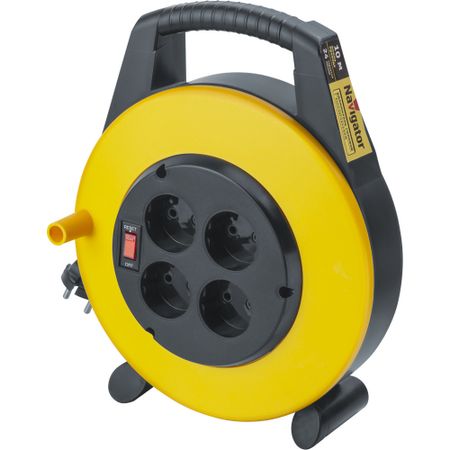 Удлинитель Navigator без заземления 10 м на катушке 1,3 кВт 4 розетки ПВС 2х0,75 кв.мм IP20