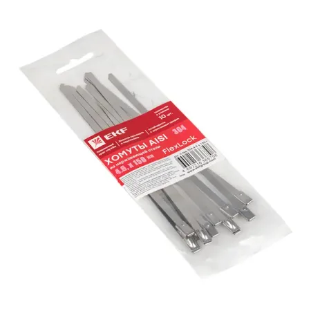 Хомут EKF AISI 304 4.6x150 мм нержавеющая сталь цвет серый 10 шт. высокопроизводительные многосетчатые алгоритмы строительной механики тонкостенных конструкций