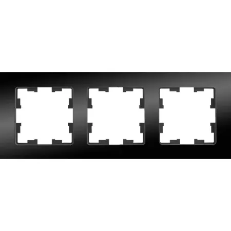 Рамка для розеток и выключателей IEK Brite 3 поста стекло цвет черный