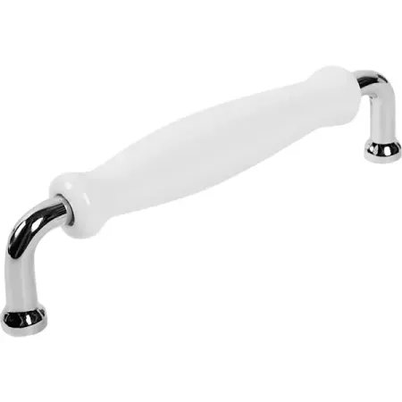 Мебельная ручка-скоба Виви 128 мм хром/белый