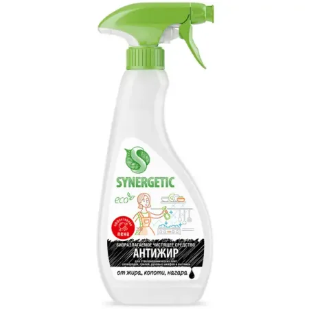Антижир средство чистящее Synergetic 500 мл средство чистящее dr aktiv антижир для стеклокерамики 500 мл