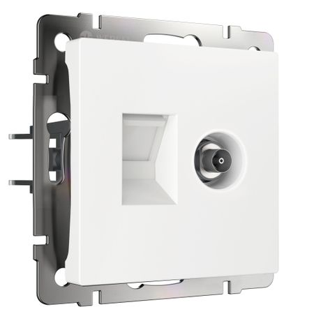 Розетка телевизионная/ компьютерная Werkel встраиваемая белая TV/ RJ45 (a056109)