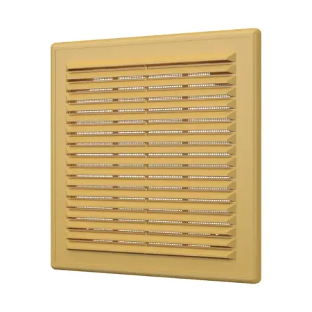 Решетка вентиляционная с сеткой Era 2121Р 208x208 мм пластик цвет бежевый