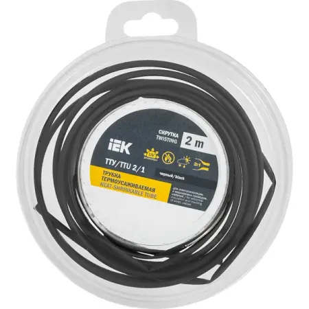 Термоусадочная трубка IEK нг-LS 2/1 мм 2 м цвет черный