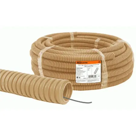 Труба гофрированная ПВХ D25 мм 25 м цвет сосна бумага гофрированная темно фиолетовая 50 250 werola