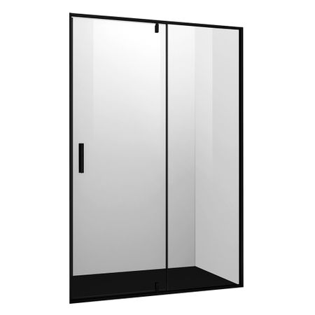 Душевая дверь WasserKraft Elbe 74P стекло прозрачное 120х200 см профиль черный 6 мм распашная (74P05)